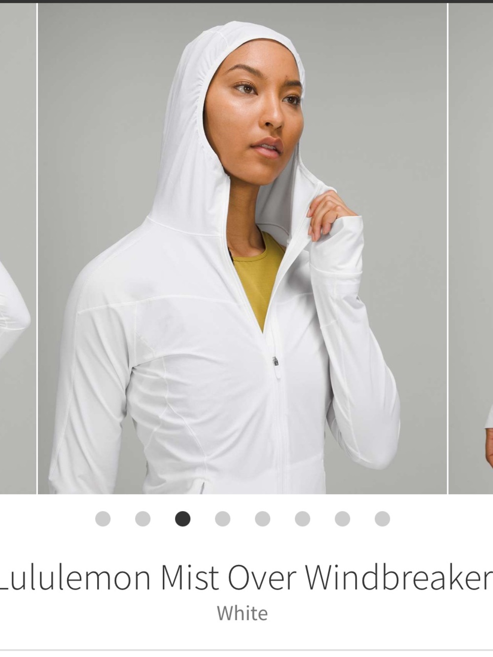 🔥lululemon White Mist packable Hooded Lightweight windbreaker! LIKE NEW! Size 8 - Picture 3 of 11